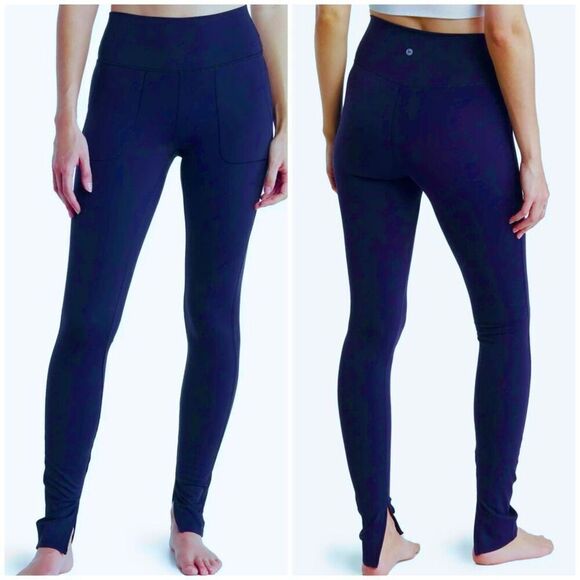 90 Degree by Reflex Adele Hi-Rise Split Hem Tight (Navy Blue) - XS - Picture 1 of 11